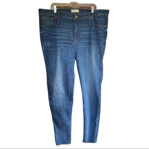 Madewell 9" High Rise Skinny Jeans Paloma Wash Raw TALL